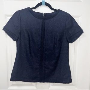Banana Republic Navy Bleu tweed top Size 2